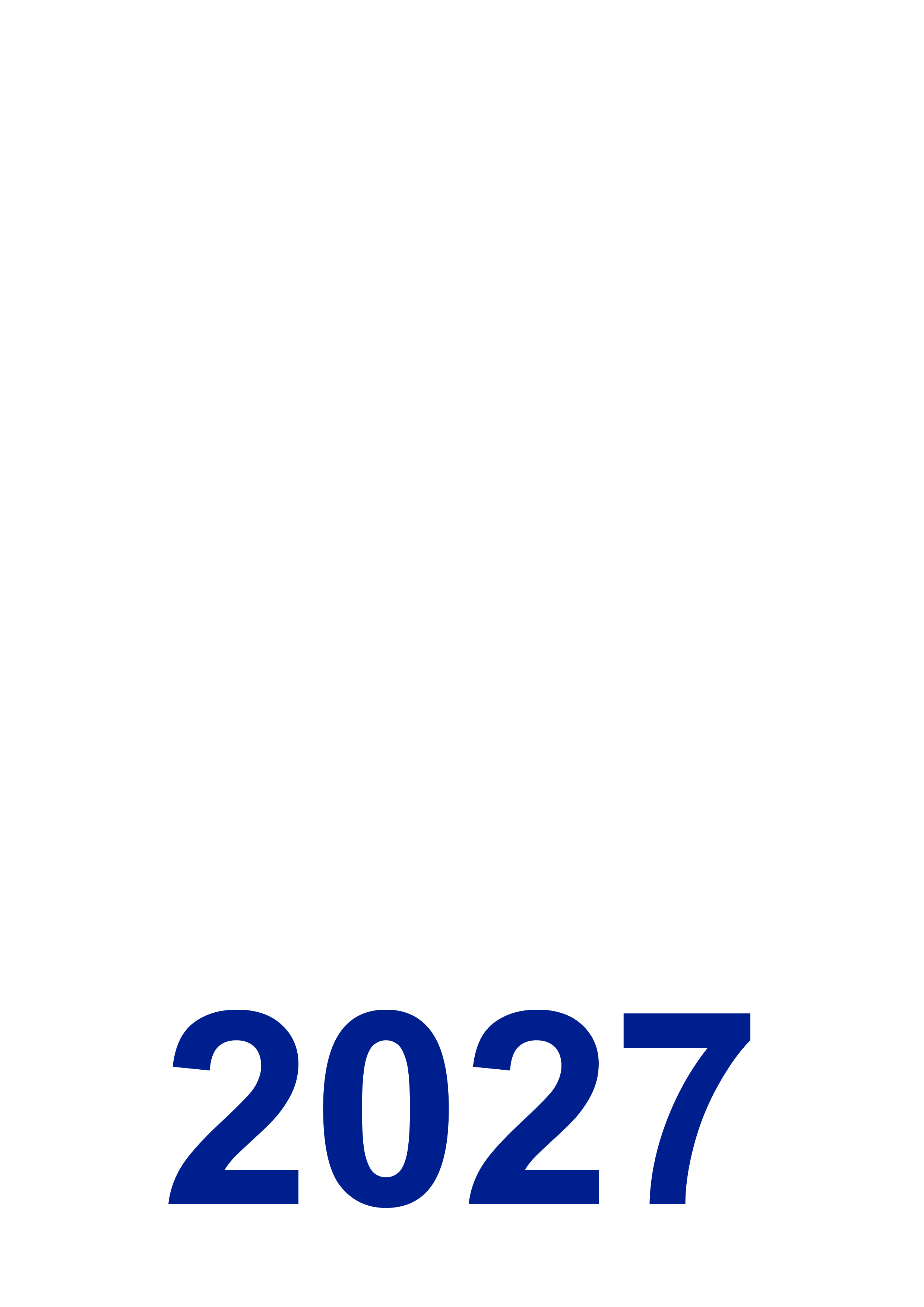 Druckvorlage Kalender 2027 herunterladen